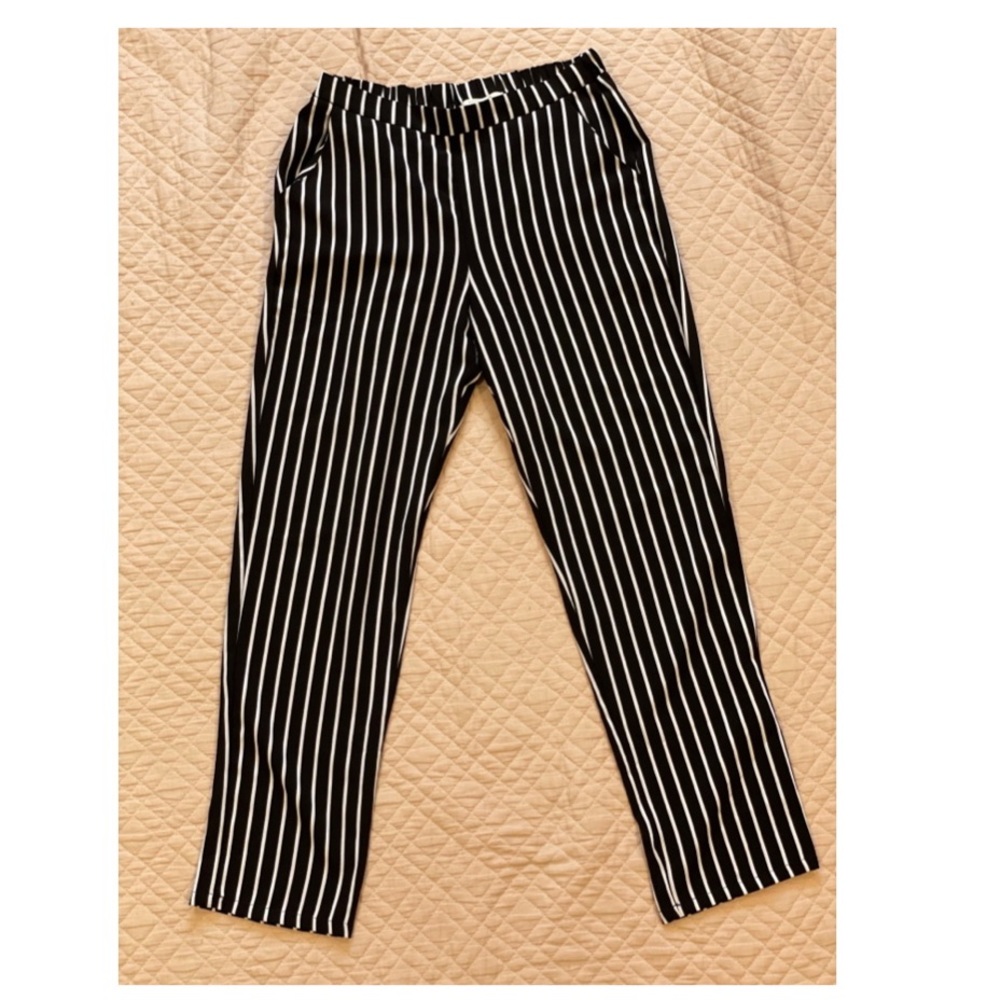 Casual pants ACTIVE USA white&black stripes